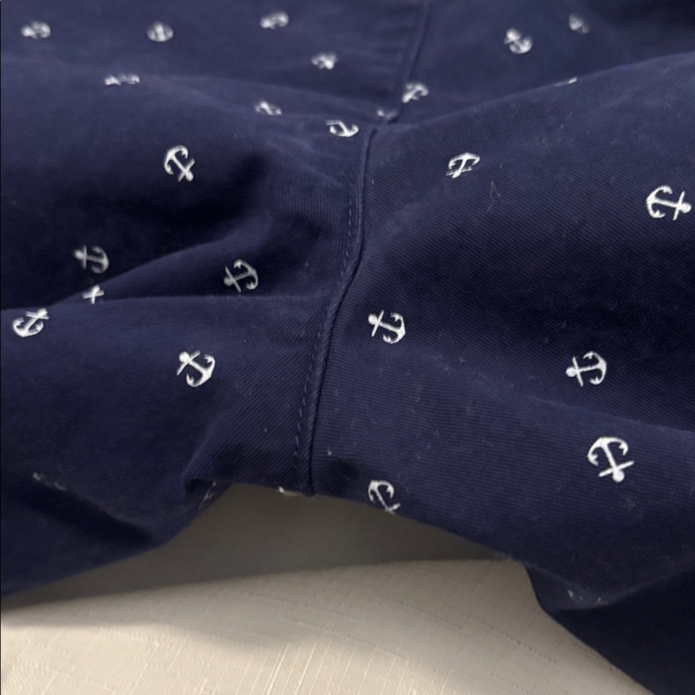 Tommy Hilfiger Dark Blue Anchor Chino Cuffed Pants SZ 12 casual cotton nautical - Picture 12 of 12